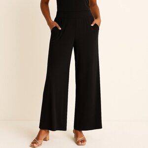 NWT Chico’s Travelers Wide Leg Pocket Pants Black Women’s Size 4 XL 20